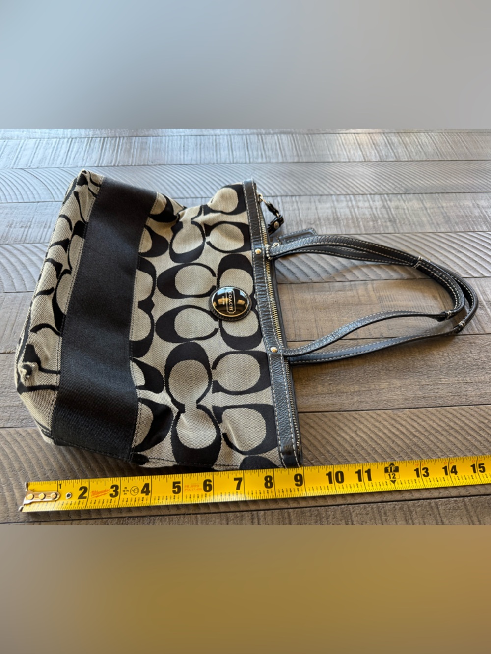 Coach Signature Monogram Shoulder Tote Bag E1020-F15112 - Picture 13 of 13